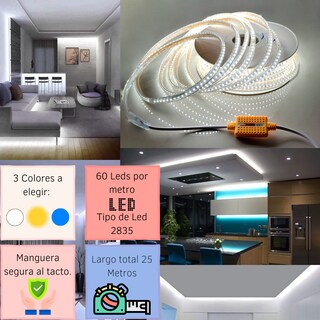 Foto 3 | Tira Led Manguera 25 Metros 60 Leds Por Metro 2835 Blanco Frio Ip65 110v-130v Cortable Cada Metro Y Flexible Dosyu