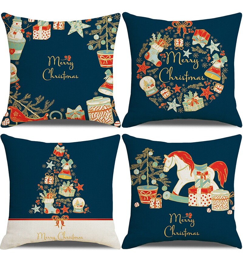 Funda de Cojín con Diseño Navideño 4 Piezas $841