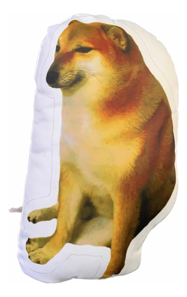 Cojin Grande De Cheems Peluche Almohada Sublimada 38cm Alto, Cheems Normal