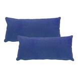 Cojines Decorativos Rectangulares Azul Edelweiss Para Sala Y Recámara Con Relleno 2 Piezas