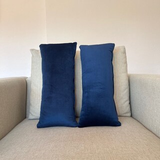 Foto 6 | Cojines Decorativos Rectangulares Azul Edelweiss Para Sala Y Recámara Con Relleno 2 Piezas