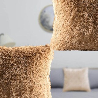 Foto 3 | Cojín Textura Suave Shaggy Poliéster Caramel Concord