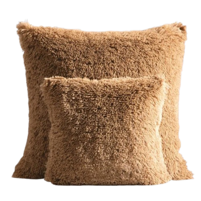 Funda Europea Shaggy Poliéster Caramel 70x70 Cm Concord