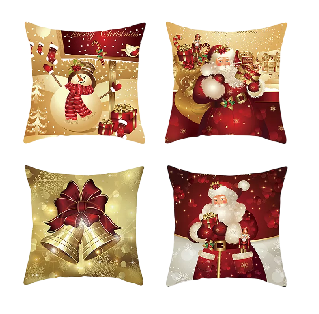 Foto 2 pulgar | Funda de Cojín Navideño 45x45 Cm 4 Piezas