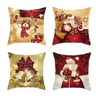 Foto 1 | Funda de Cojín Navideño 45x45 Cm 4 Piezas