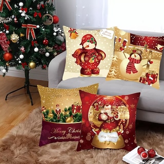 Foto 3 | Funda de Cojín Navideño 45x45 Cm 4 Piezas