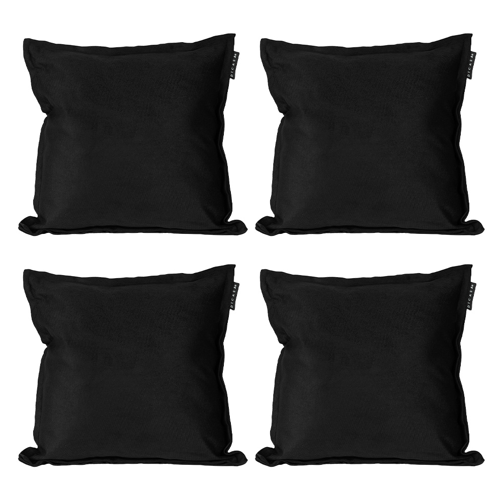 Foto 2 pulgar | Cojin Decorativo Cuadrado Set De 4 Kappa Negro
