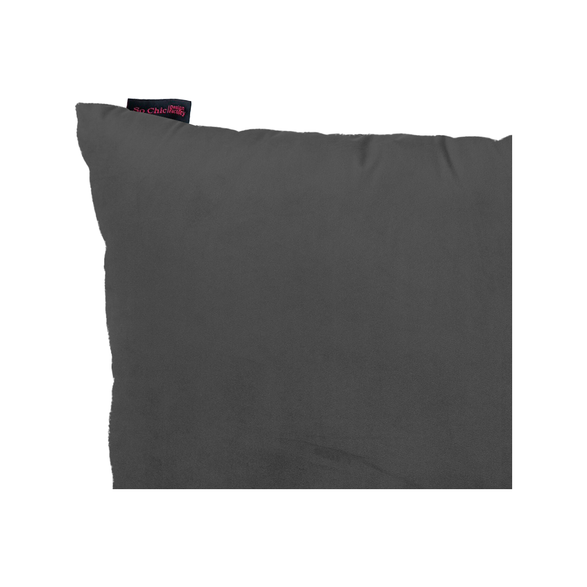 Foto 2 | Cojín Decorativo Cuadrado Para Sala O Cama. Funda En Terciopelo Gris. Cierre Invisible