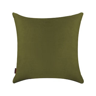 Foto 1 | Cojín Decorativo Cuadrado Para Sala O Cama. Funda En Terciopelo Verde Olivo. Cierre Invisible