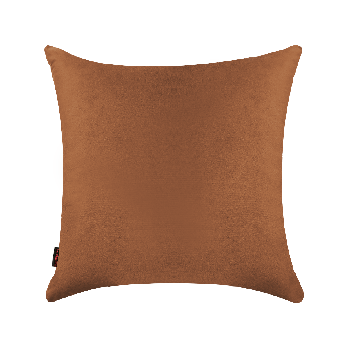 Cojín Decorativo Cuadrado Para Sala O Cama. Funda En Terciopelo Canela. Cierre Invisible