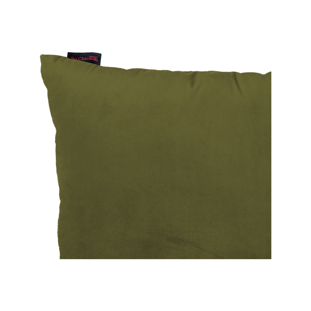 Foto 4 pulgar | Cojín Decorativo Cuadrado Para Sala O Cama. Funda En Terciopelo Verde Olivo. Cierre Invisible