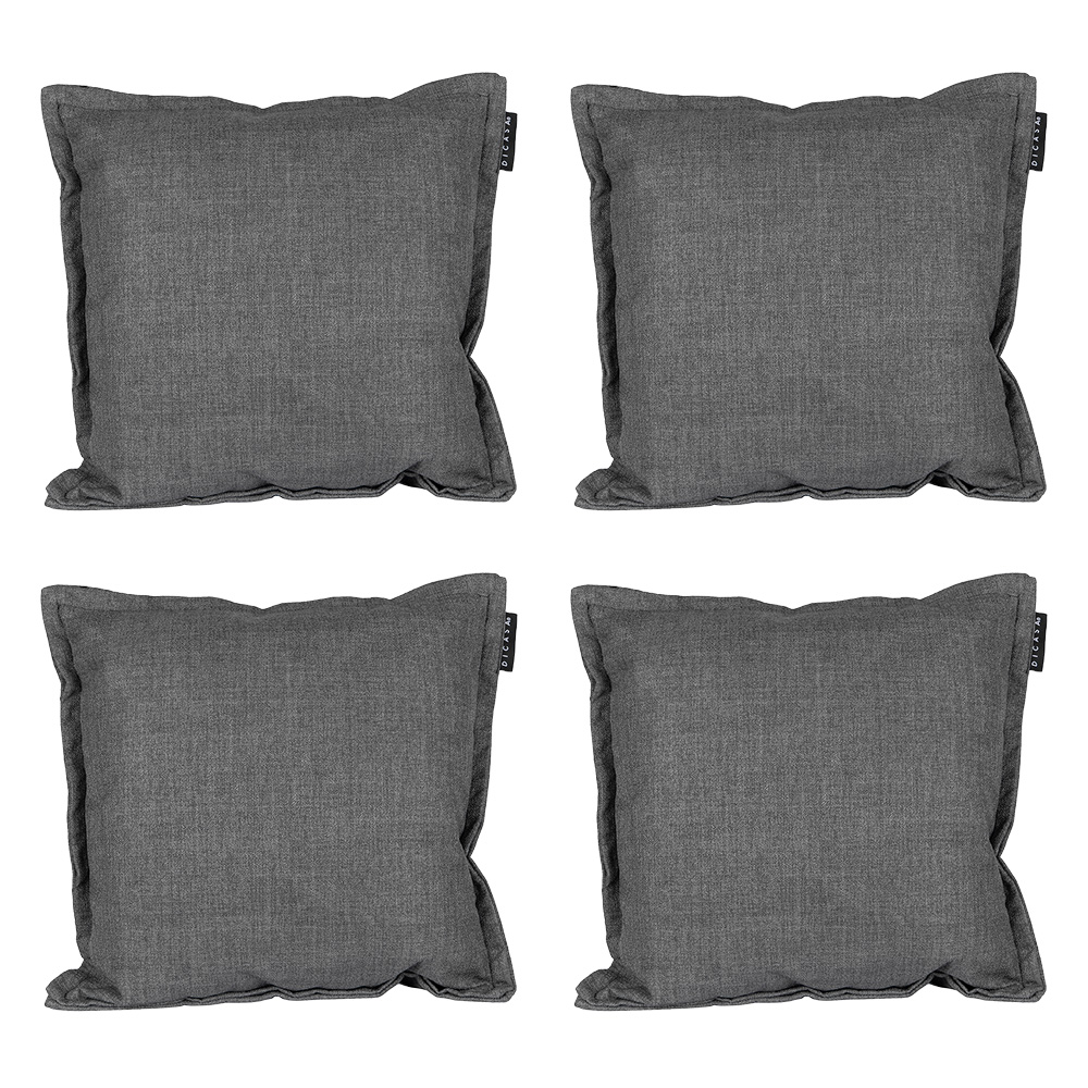 Foto 2 pulgar | Set De 4 Cojines Decorativos Dicasa Kappa Color Gris Oscuro Cuadrados
