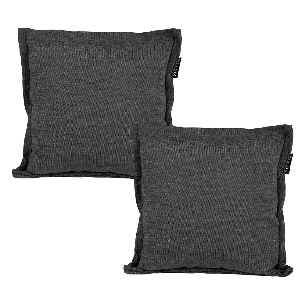 Foto 2 pulgar | Set De 2 Cojines Decorativos Dicasa Kappa Color Gris Carbon Cuadrados
