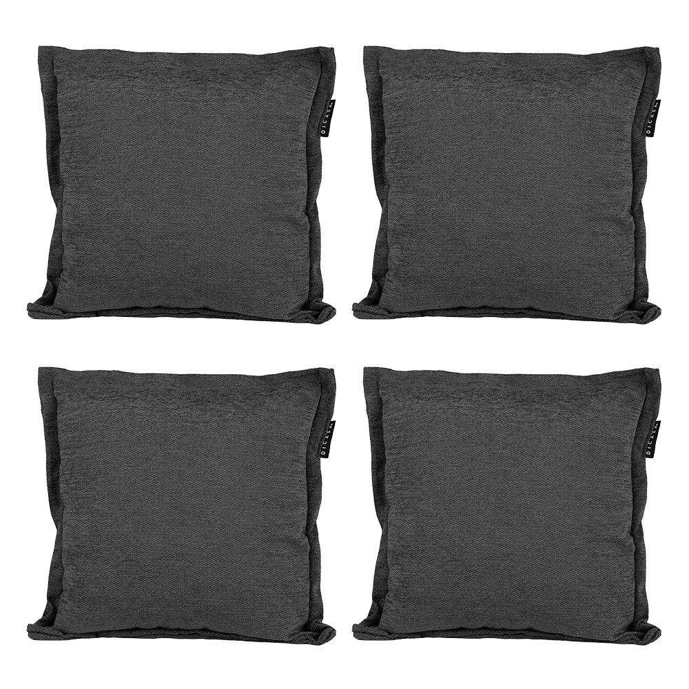 Foto 2 pulgar | Set De 4 Cojines Decorativos Dicasa Kappa Color Gris Carbon Cuadrados