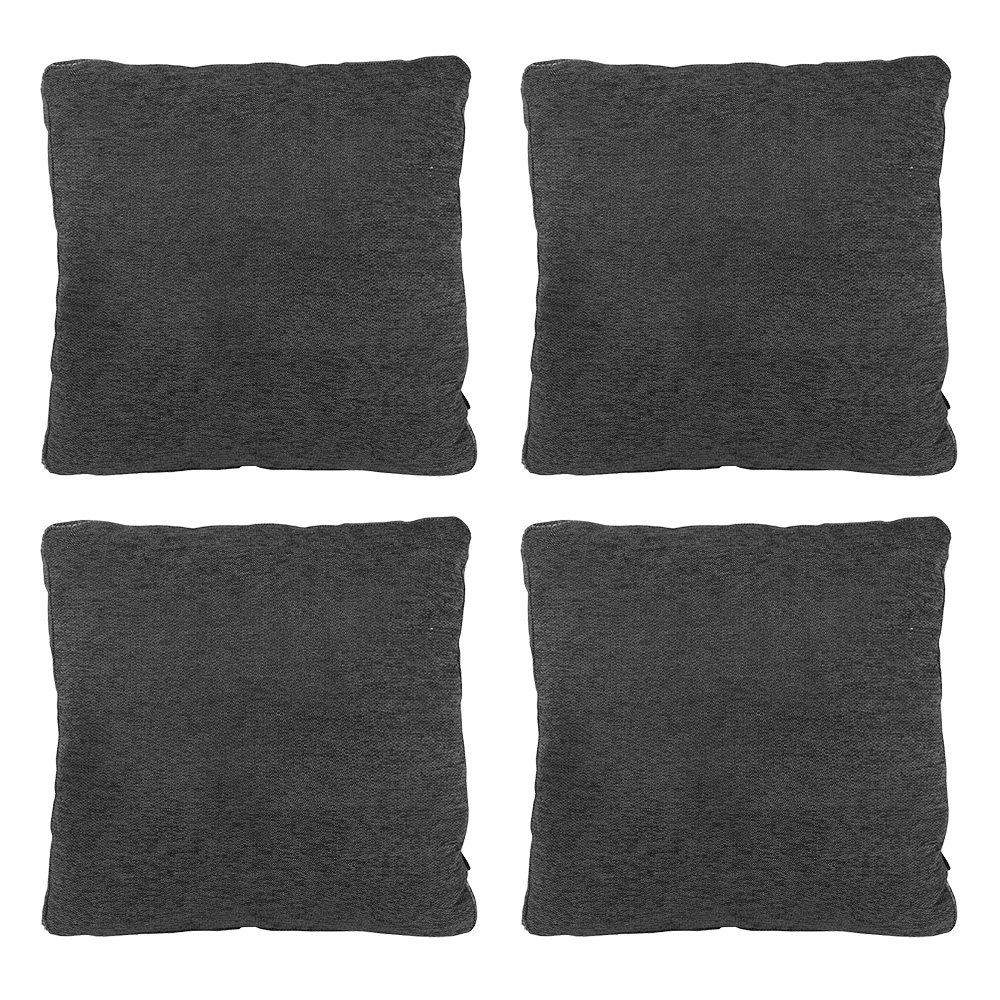 Set De 4 Cojines Decorativos Dicasa Zita Color Gris Carbon Cuadrado Grande