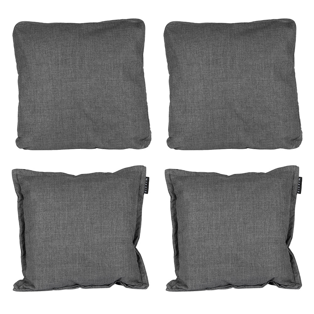 Foto 1 | Set De Cojines Dicasa Kappa Zita Color Gris Oscuro 2cuadrados + 2 Cuadrados Grandes