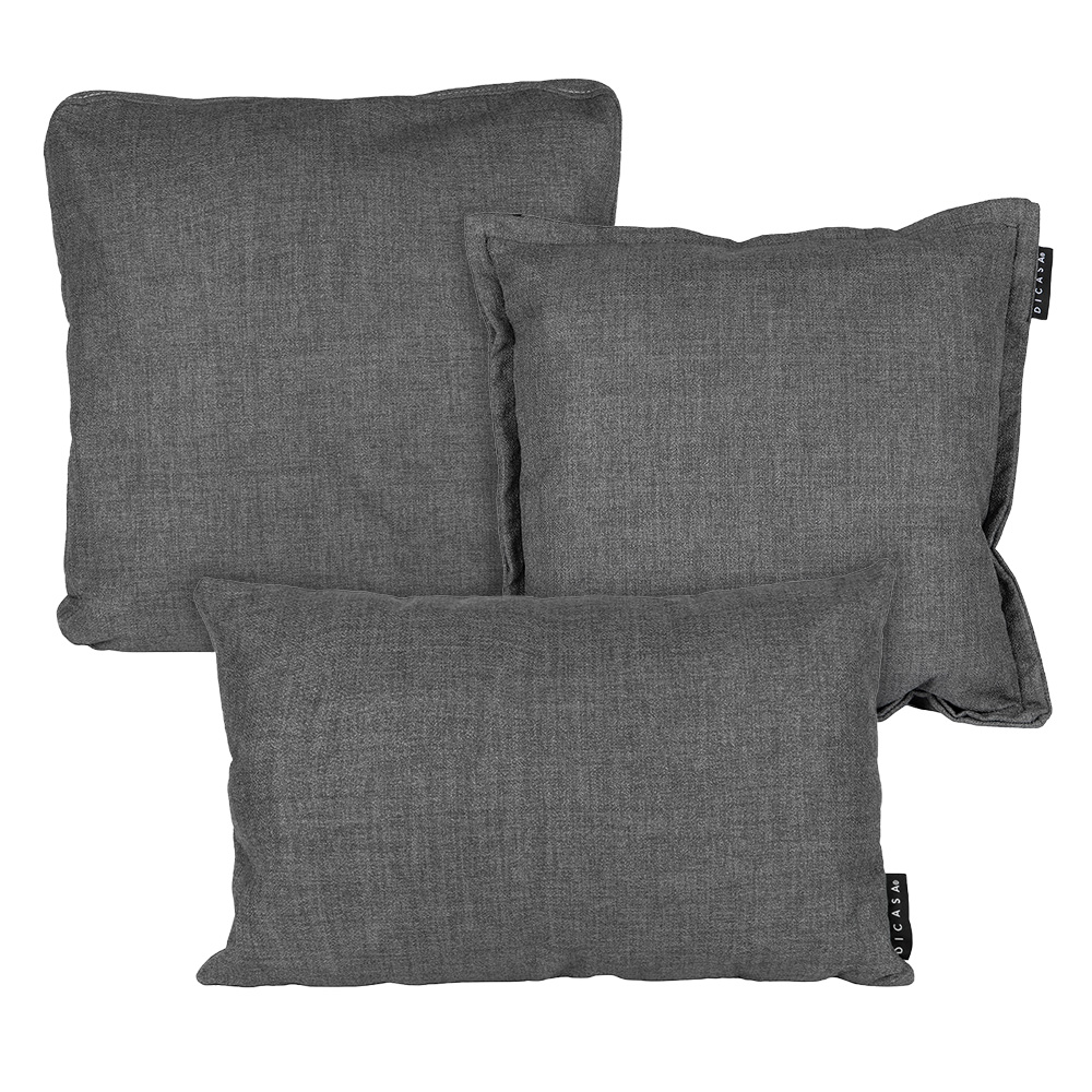 Foto 1 | Set De Cojines Dicasa Kappa Zita Delta Color Gris Oscuro 1cuadrado + 1cuad Gde Y 1rect