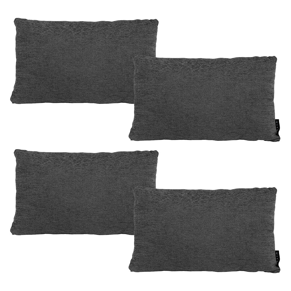 Set De 4 Cojines Riñoneras Decorativas Dicasa Delta Color Gris Carbon Rectangular