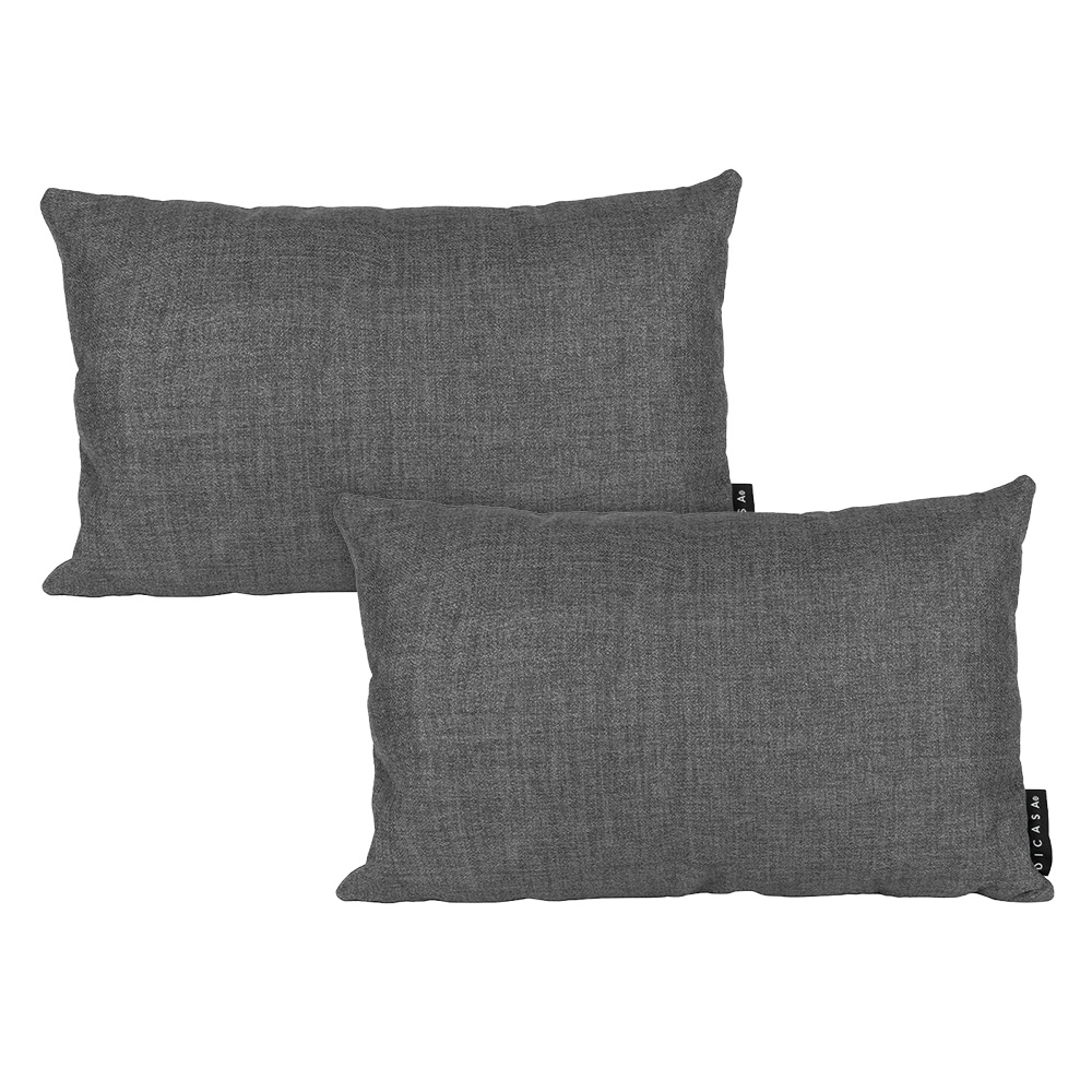 Set De 2 Cojines Riñoneras Decorativas Dicasa Delta Color Gris Oscuro Rectangular