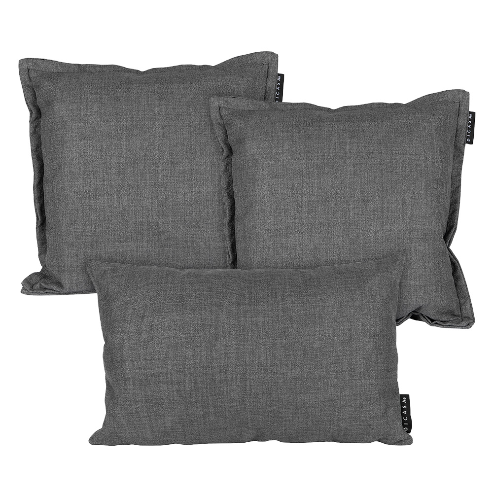 Foto 2 pulgar | Set De  Cojines Dicasa Kappa Delta Color Gris Oscuro 2 Cuadrados + 1rectangular