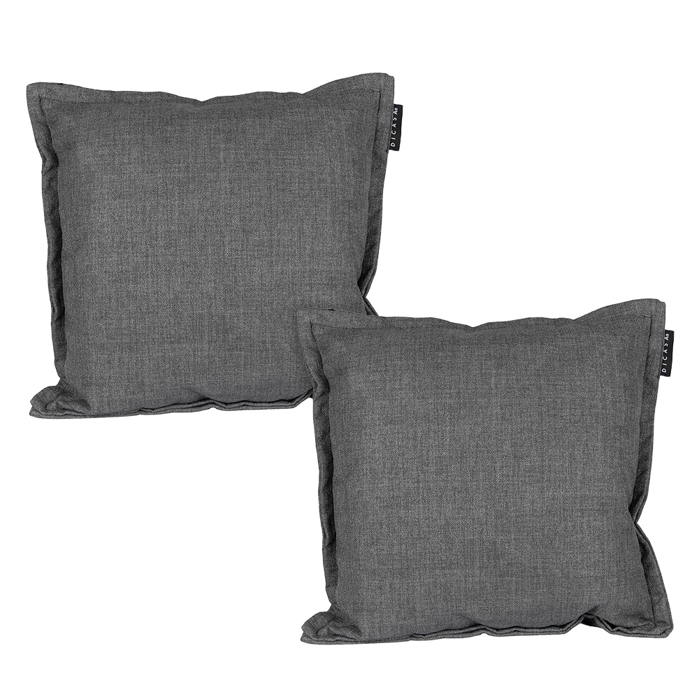 Foto 2 pulgar | Set De 2 Cojines Decorativos Dicasa Kappa Color Gris Oscuro Cuadrados