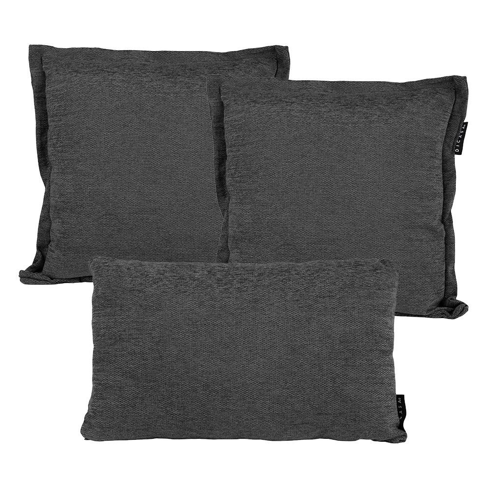 Foto 1 | Set De  Cojines Dicasa Kappa Delta Color Gris Carbon 2 Cuadrados + 1rectangular