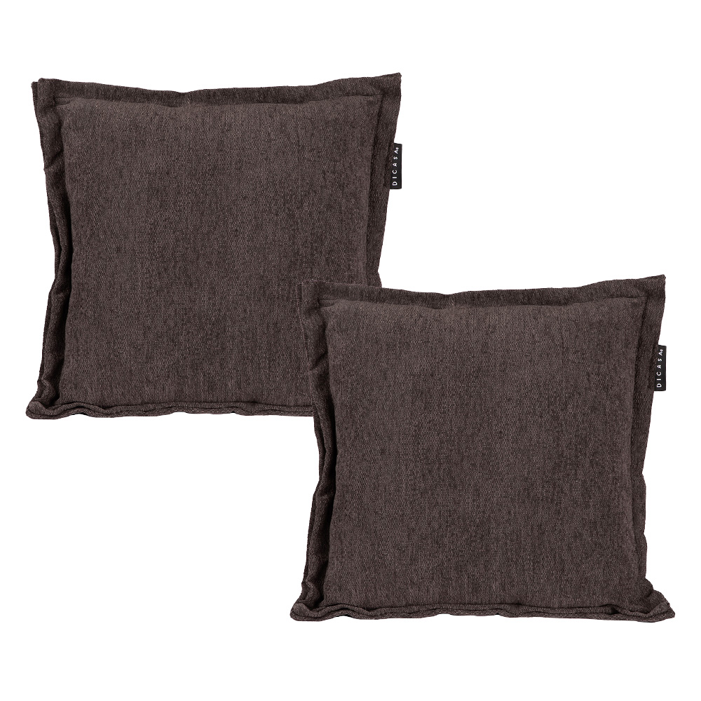 Set De 2 Cojines Decorativos Dicasa Kappa Color Café Cuadrados