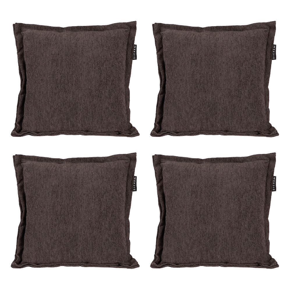 Set De 4 Cojines Decorativos Dicasa Kappa Color Café Cuadrados
