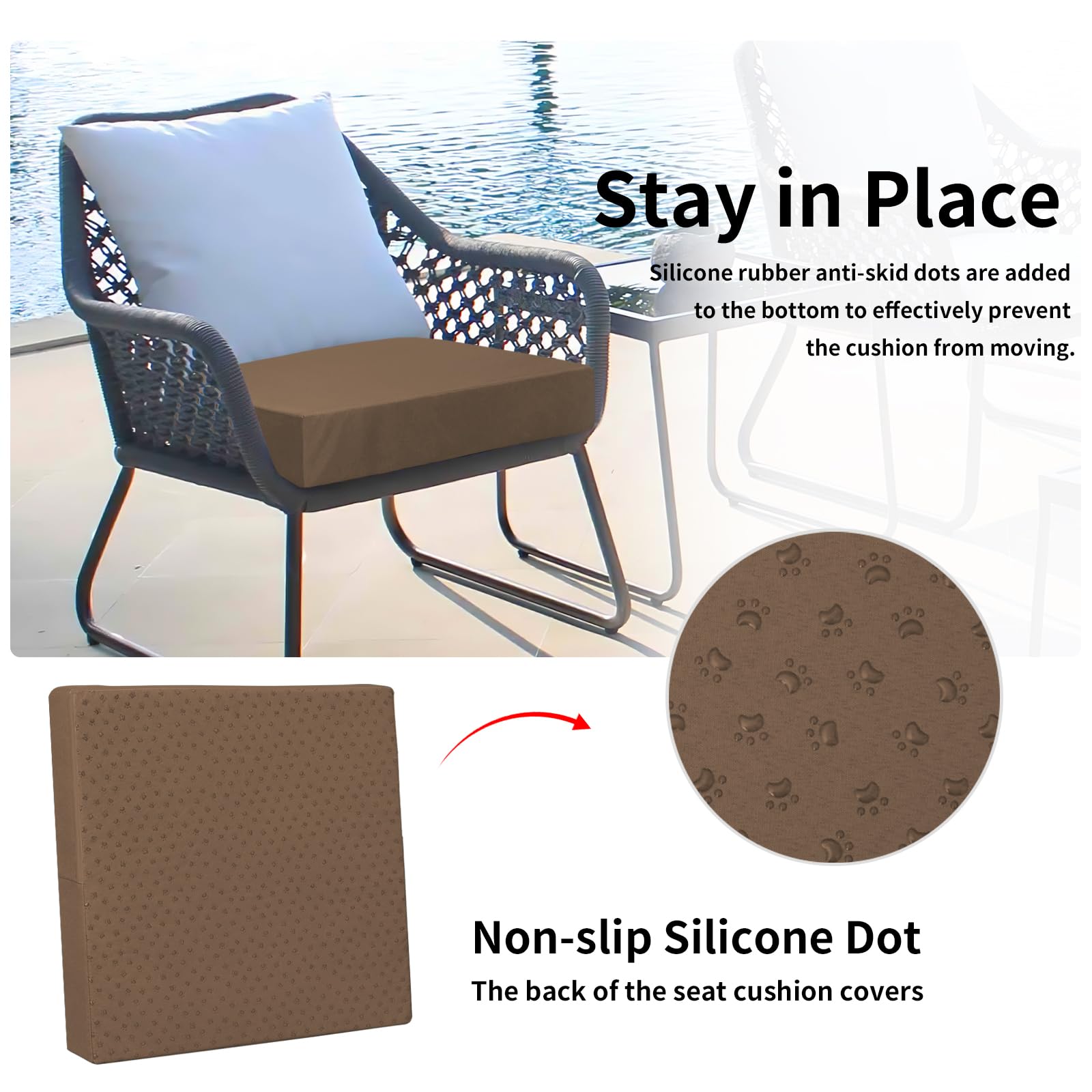 Foto 5 pulgar | Fundas De Cojín Para Patio, Fáciles De Usar, Impermeables, Paquete De 2 Unidades, 20 X 18 X 10 Cm - Venta Internaciona