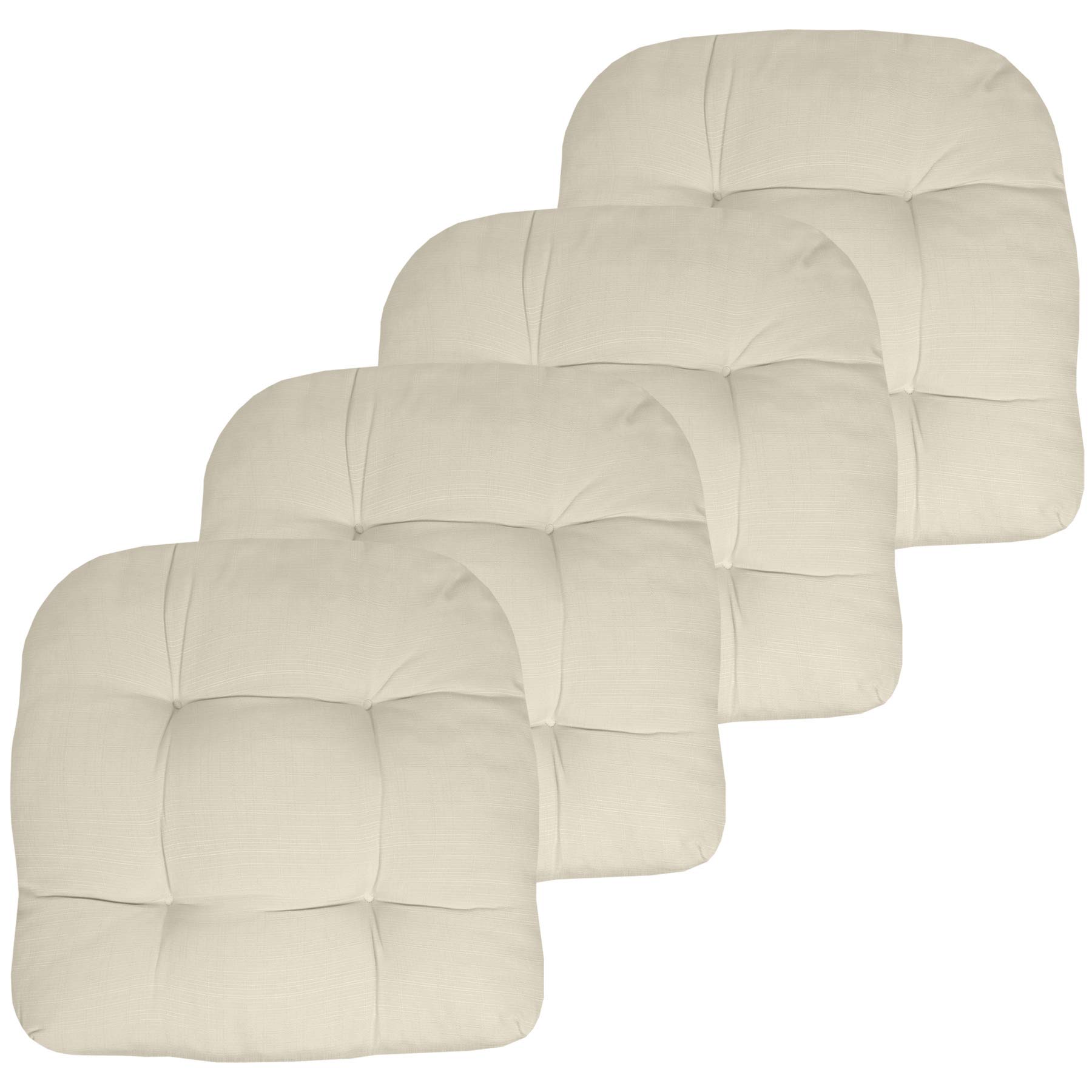 Paquete De 4 Almohadillas Para Sillas De Patio, Colección Sweet Home, Color Crema, 19 X 19 Cm - Venta Internacional.