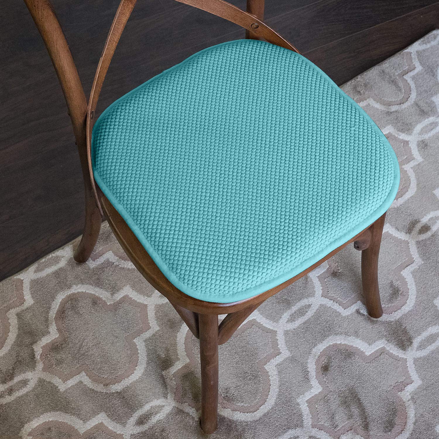 Foto 6 pulgar | Cojín Para Silla Sweet Home Collection, Espuma Viscoelástica, 40 X 40 Cm, Color Verde Azulado - Venta Internacional.