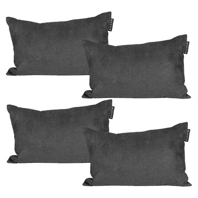 Foto 2 pulgar | Delta 50 X 30 Cm Cojin Riñonera Decorativa Rectangular Set De 4 Carnaby Oil Gris Carbon