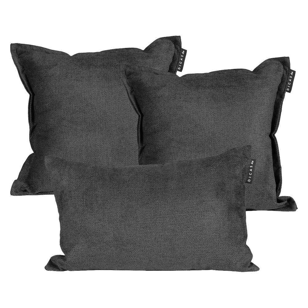 Foto 1 | Kappa Delta 45x45 + 45x45 + 50x30 Cm Set De 3 Cojines Carnaby Oil Gris Carbon