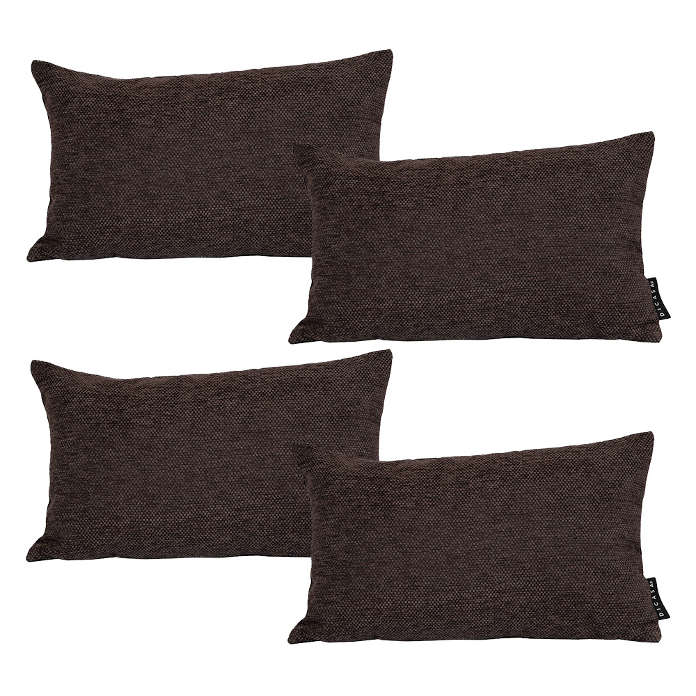 Foto 1 | Set De 4 Cojines Riñonera Decorativa Delta Color Chocolate Rectangular