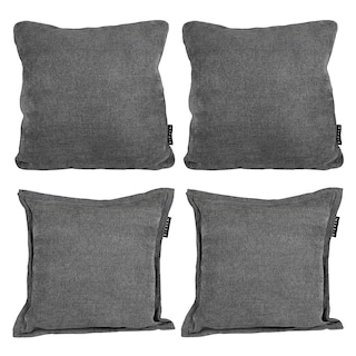 Foto 1 | Set De 4 Cojínes Dicasa 2 Cuadrados + 2 Cuadrados Grandes Color Dark Grey