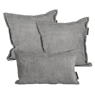 Foto 1 | Set De 3 Cojínes Dicasa 2 Cuadrados + 1 Rectangular Color Gris Oscuro