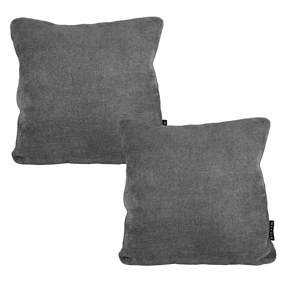 Foto 2 pulgar | Set De 2 Cojines Decorativos Dicasa Cuadrado Grandecolor Dark Grey