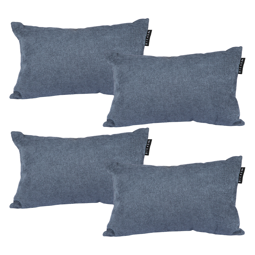 Foto 2 pulgar | Set De 4 Cojines Riñoneras Decorativas Dicasa Rectangulartapizsteel Blue