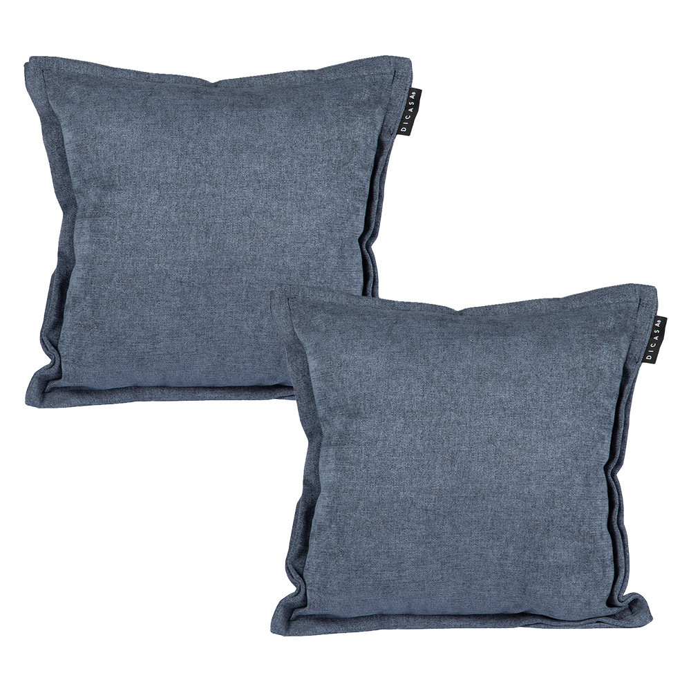 Set De 2 Cojines Decorativos Dicasa Cuadradotapizsteel Blue