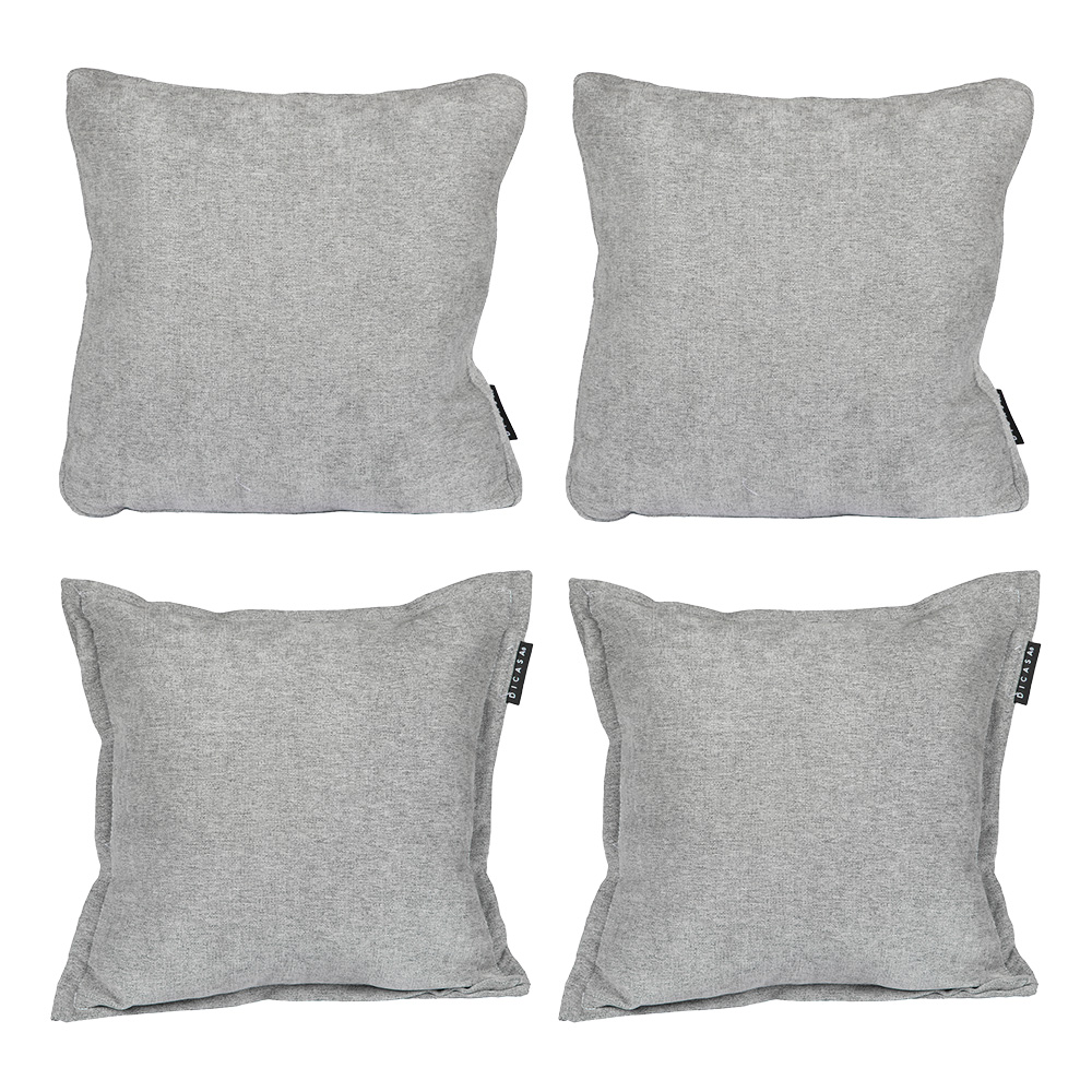 Set De 4 Cojínes Dicasa 2 Cuadrados + 2 Cuadrados Grandes Tapizgris Duk