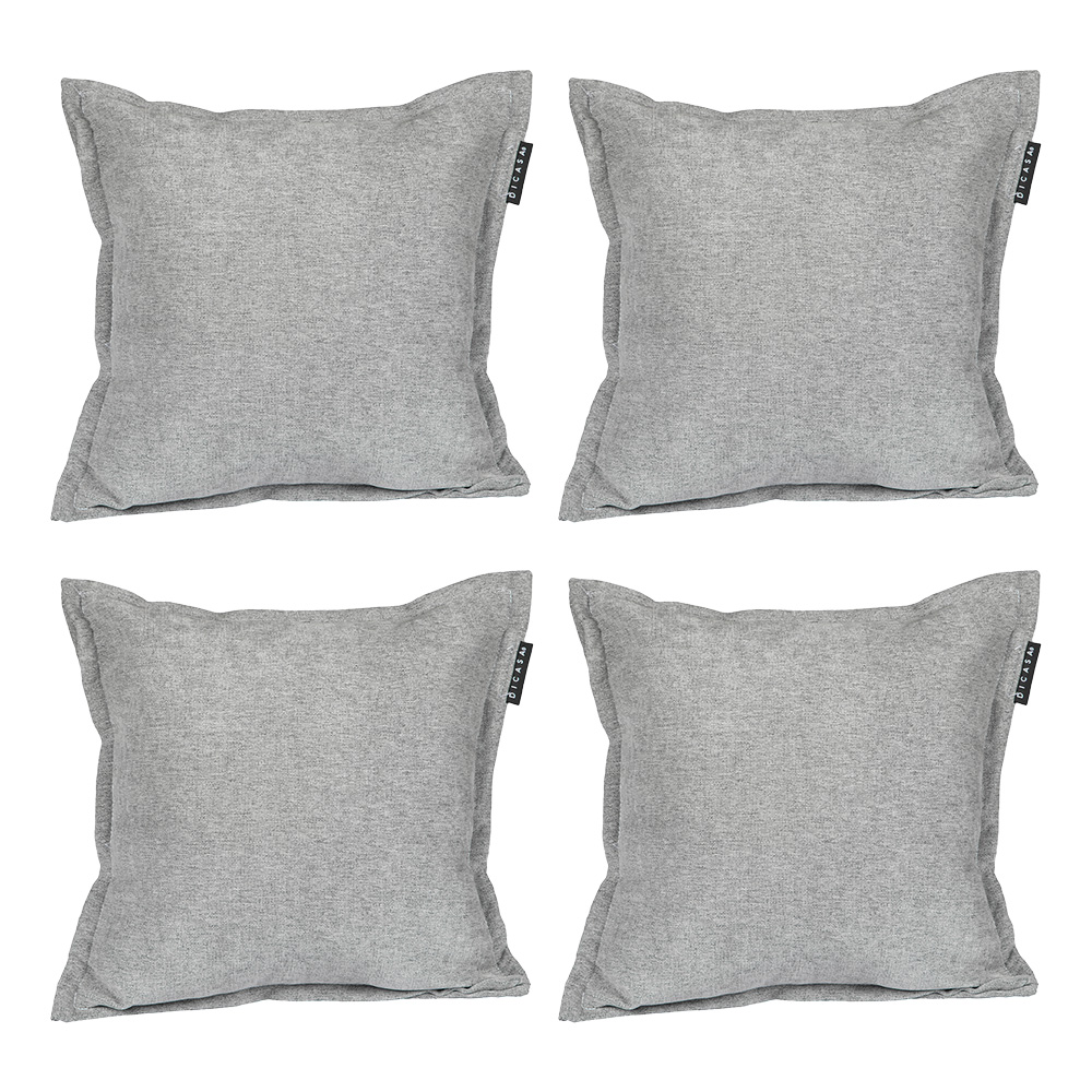 Set De 4 Cojines Decorativos Dicasa Cuadradocolor Gris Duk
