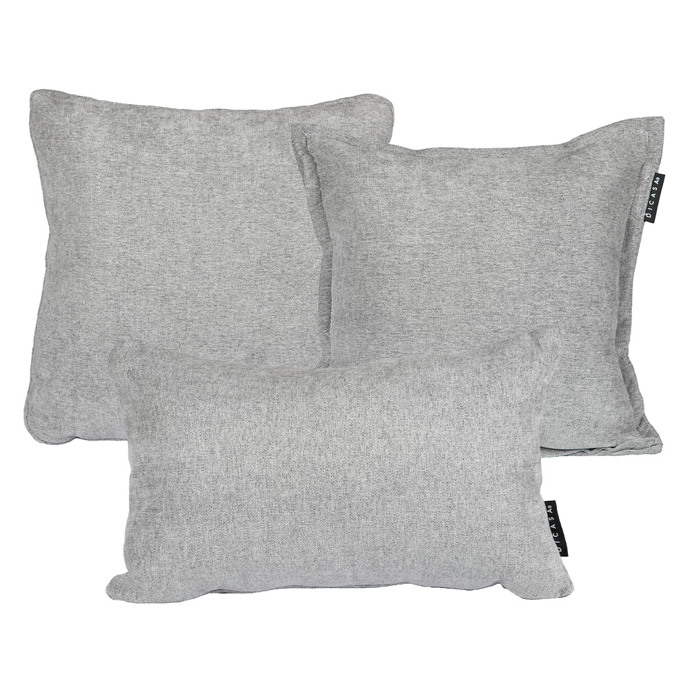 Foto 1 | Set De 3 Cojines Dicasa Kappa Zita Delta Color Gris Duk  (1 Cuadrado + 1 Cuad Gde Y 1 Rect)