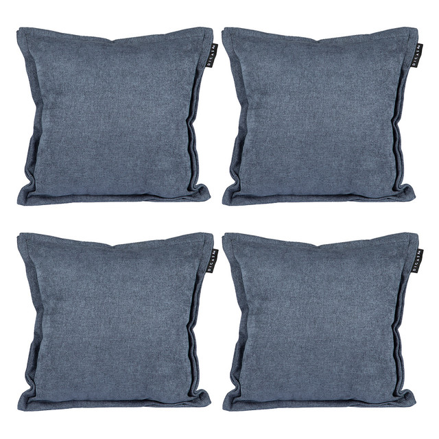 Set De 4 Cojines Dicasa Kappa Color Steel Blue Cuadrado