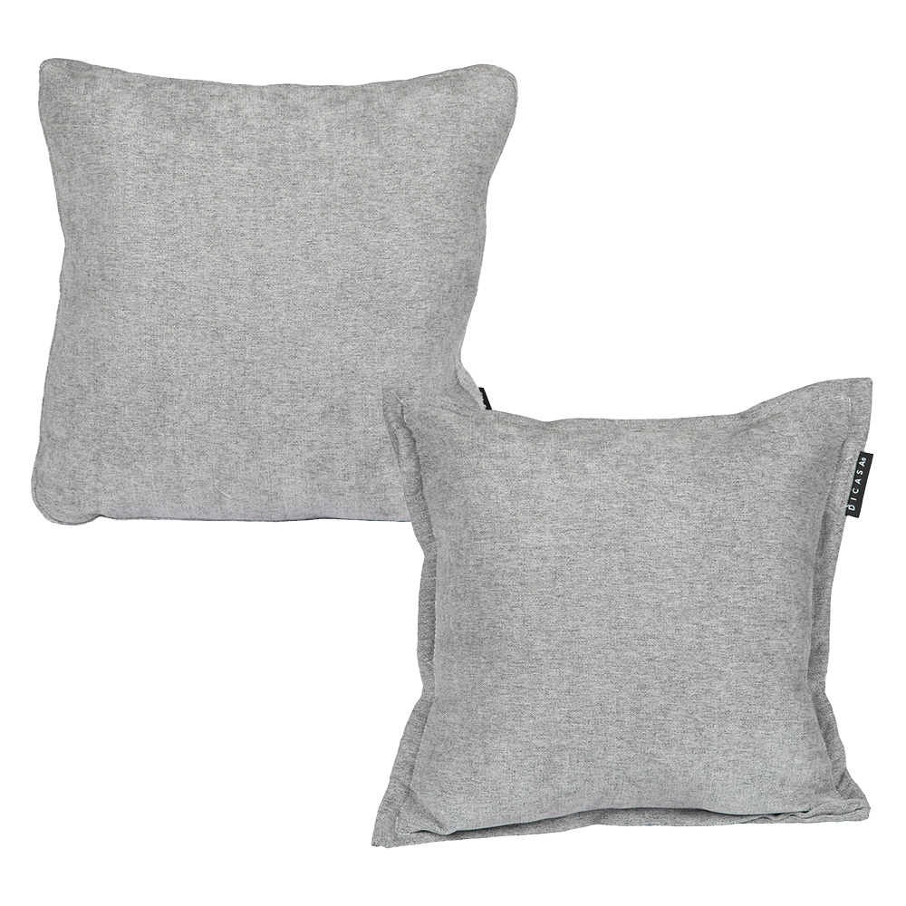 Foto 2 pulgar | Set De 2 Cojines Dicasa Kappa Zita Color Gris Duk  (1 Cuadrado + 1 Cuadrado Grande)