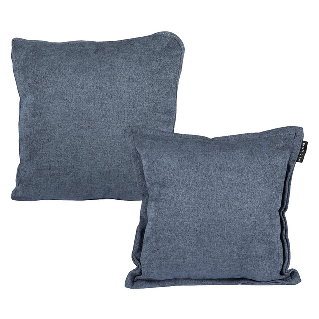 Set De 2 Cojines Dicasa Kappa Zita Color Steel Blue (1 Cuadrado + 1 Cuadrado Grande)