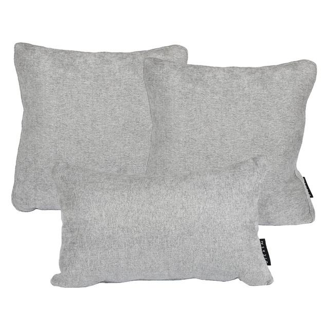 Foto 1 | Set De 3 Cojines Dicasa Delta Zita Color Gris Duk  (1 Rectangular Y 2 Cuadrados Grandes)