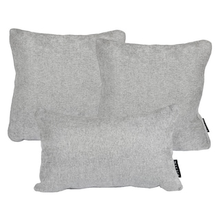 Foto 1 | Set De 3 Cojines Dicasa Delta Zita Color Gris Duk (1 Rectangular Y 2 Cuadrados Grandes)