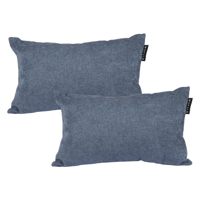 Set De 2 Cojines Riñoneras Dicasa Delta Color Steel Blue Rectangular