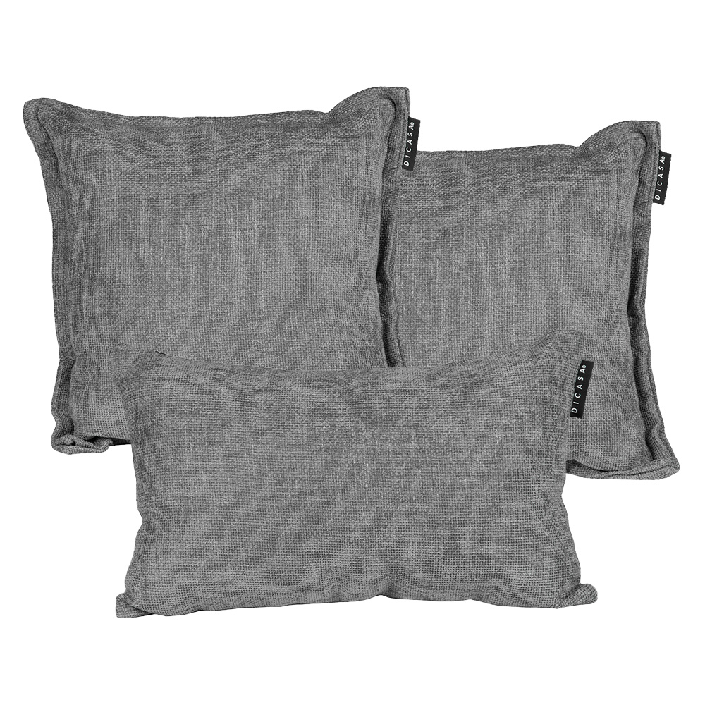 Foto 2 pulgar | Set De 3 Cojines Decorativos  Dicasa Kappa Delta Gris Shadow 2 Cuadrados + 1 Rectangular