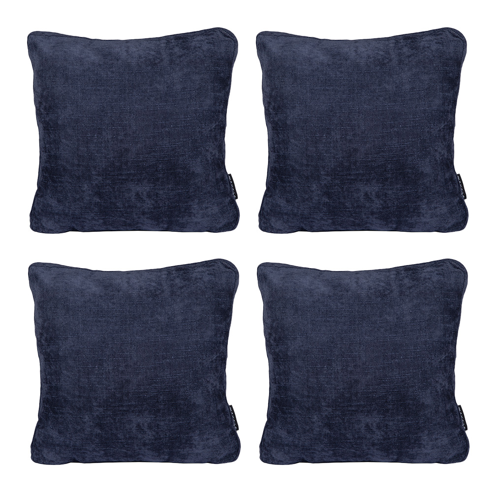 Foto 1 | Set De 4 Cojines Decorativos Dicasa Zita Steel Blue Cuadrado Grande